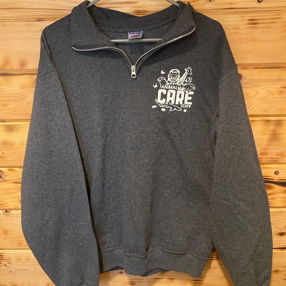 Comfy cute animal care staff quarter zip pullover